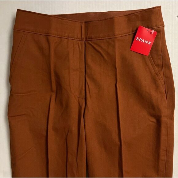 Spanx 20365R Sz Small On the Go Slim Straight Ankle Pant Rust Bronze Glow - Picture 3 of 9